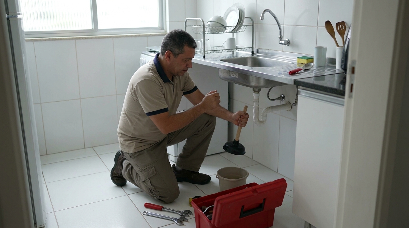 Desentupimento de pia residencial em Osasco‑SP