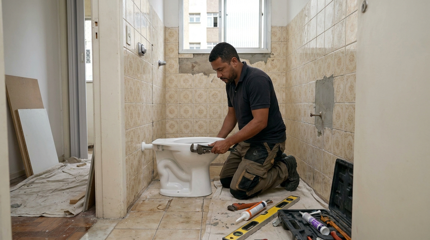 Instalação de vaso sanitário profissional em Osasco‑SP